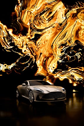 2025 Aston Martin DB12 Goldfinger Edition phone wallpaper thumbnail.