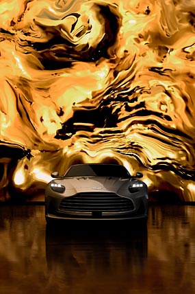 2025 Aston Martin DB12 Goldfinger Edition phone wallpaper thumbnail.