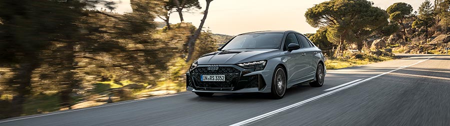 2025 Audi RS3 Sedan super ultrawide wallpaper thumbnail.