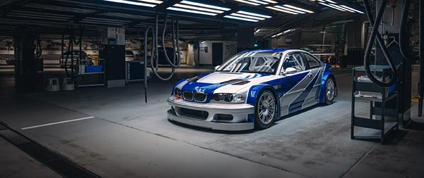 2005 BMW M3 GTR Need For Speed super ultrawide wallpaper thumbnail.