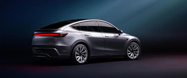 2025 Tesla Model Y super ultrawide wallpaper thumbnail.