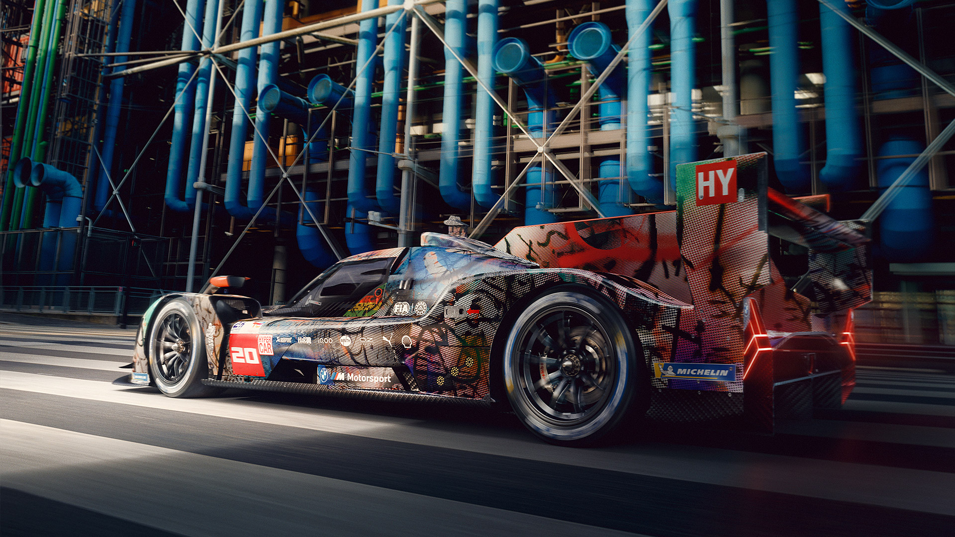  2024 BMW M Hybrid V8 Art Car Wallpaper.