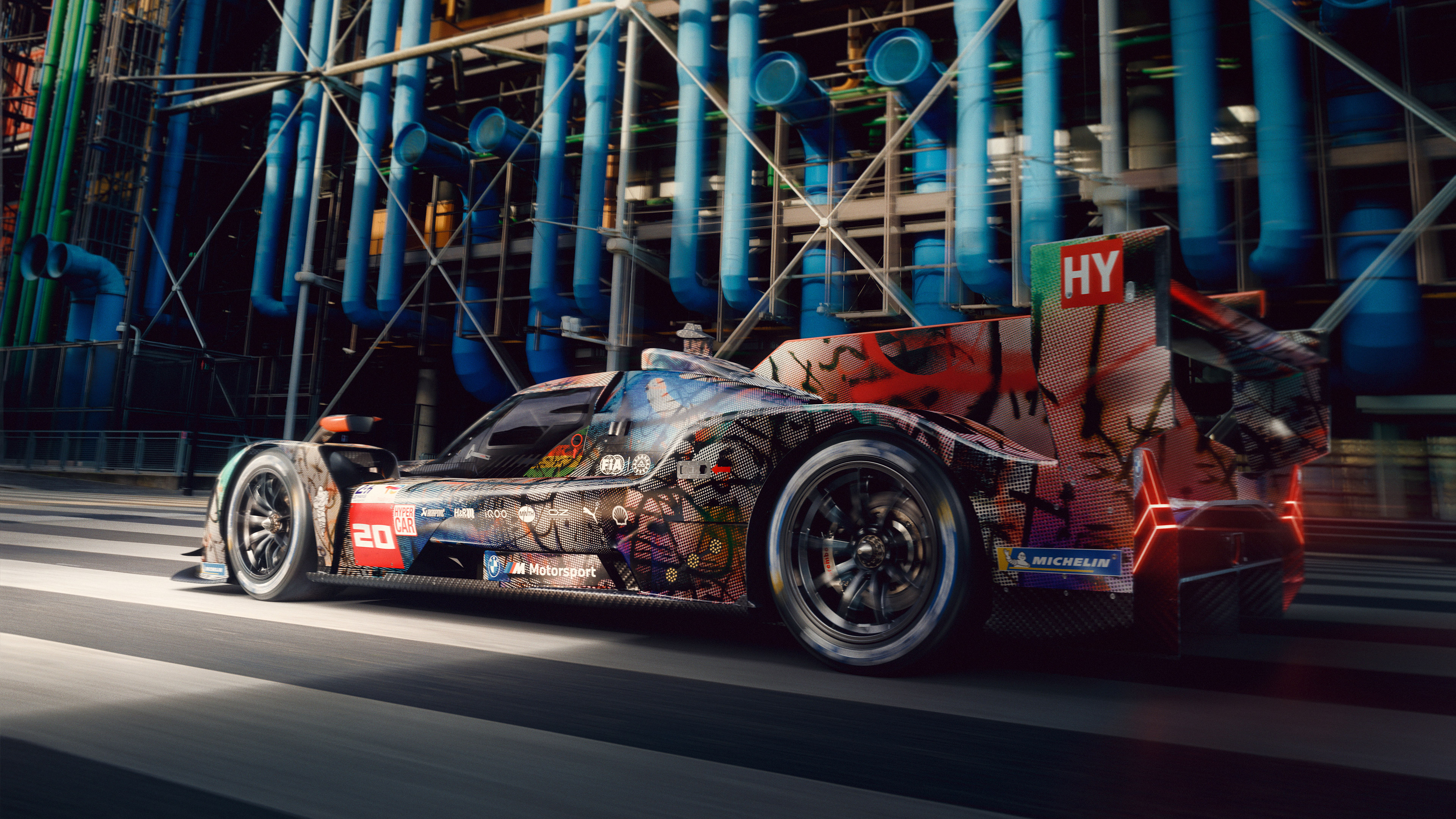  2024 BMW M Hybrid V8 Art Car Wallpaper.