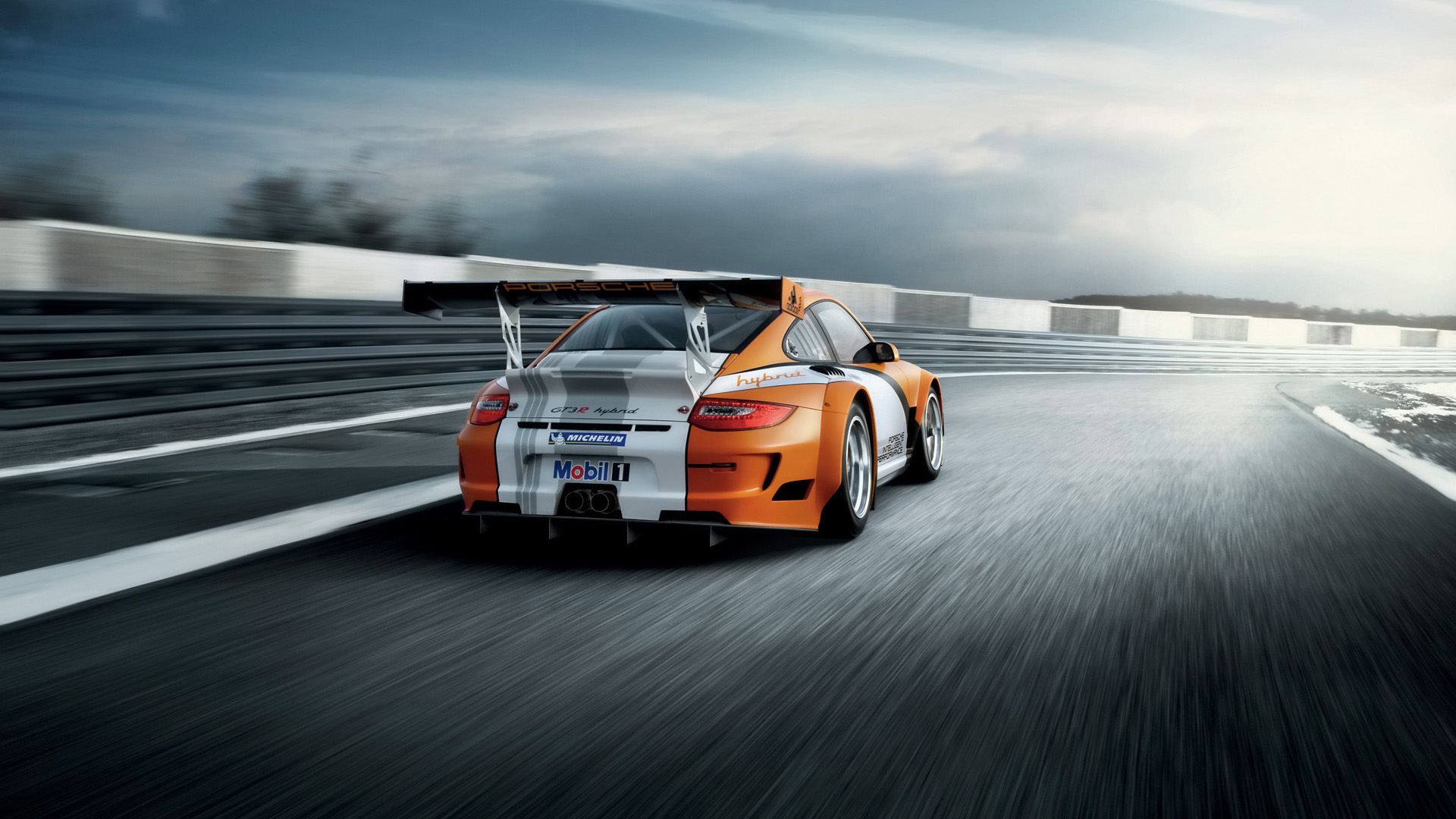  2010 Porsche 911 GT3-R Hybrid Wallpaper.